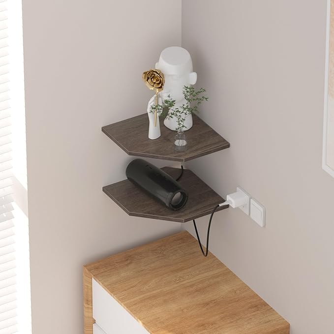 JJL Corner Shelf, 12 Inch Corner Shelf Wall Mounted - Image 2