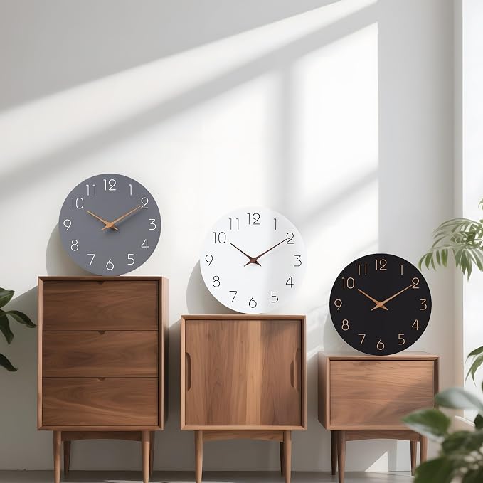 Mosewa Large Wall Clock 16 Inch Gray Modern Silent Non Ticking Battery Operated - Image 4
