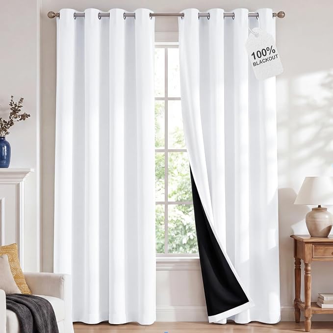 NICETOWN 100% Blackout Window Curtain Panels, Cold and Full Light Blocking by NICETOWN