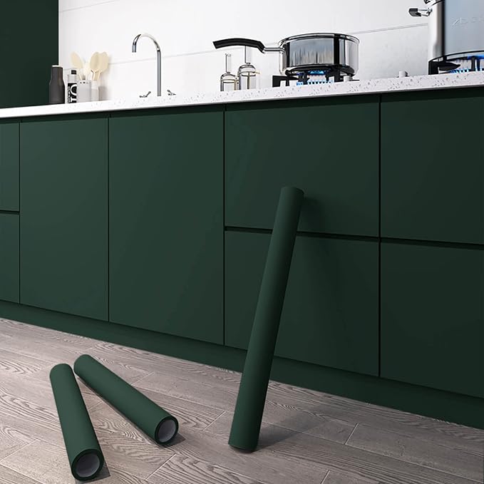 Dimoon 236''x15.7'' Emerald Dark Skin Peel and Stick Wallpaper Contact Paper - Image 2