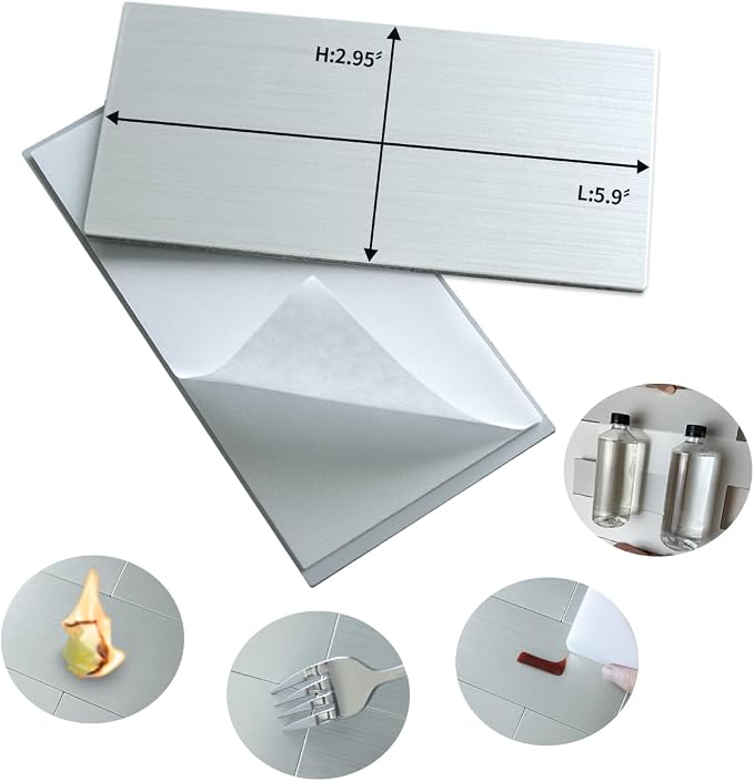 AULIGET 3" x 6" Metal Subway Tile Peel and Stick Backsplash, Stainless Steel - Image 5