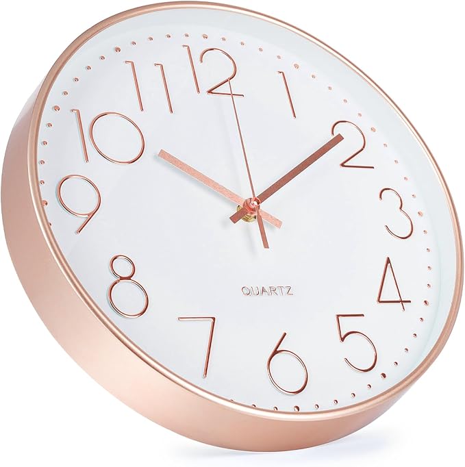 Wall Clock 12 Inch Non-Ticking Silent Modern Simple Style Round Decor Clock - Image 2