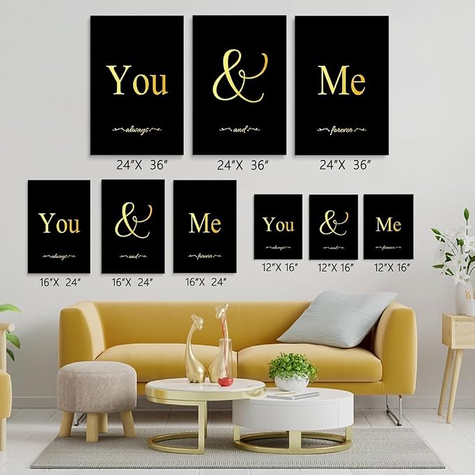 GUBIYU Black and Gold Love Canvas Poster - Image 2