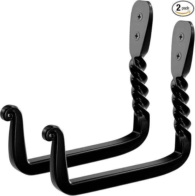 Unique Hand Crafted Pair of 2 Wall Hooks. Real Heavy Duty 50kgs Tested Wall by Alworg
