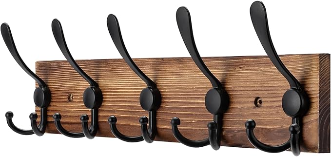 Kuhome Coat Rack Wall Mount Wooden Hat Rack by Kuhome