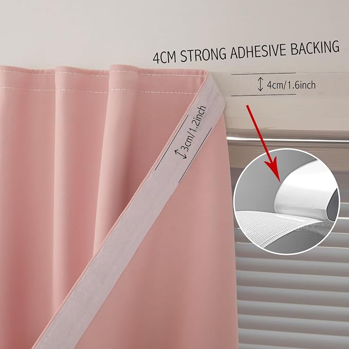 Portable Light Blocking Curtains Self-Stick Design, Removable Adhesive Window - Image 6