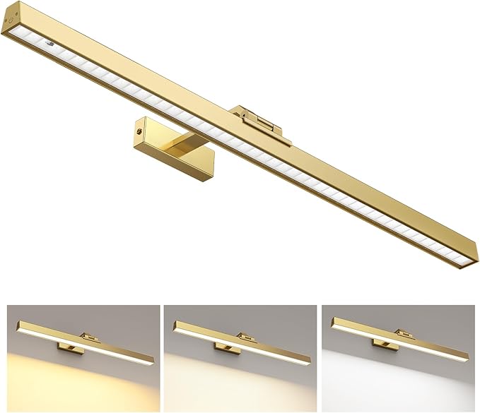 Afyuol Picture Lights for Wall, Brushed Gold Battery Operated Picture Light by Afyuol