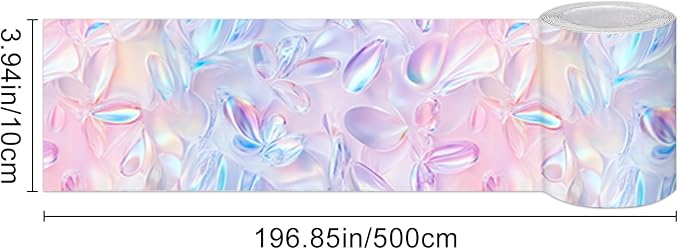 HOMETITUTE Wallpaper Border Peel and Stick Wall Border 4x196 Inch Iridescent - Image 3