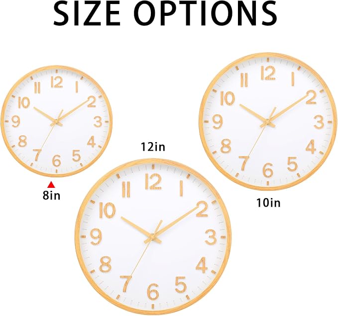 Wall Clocks Battery Operated 8 inch Modern Wall Clock, Silent Non Ticking Wall - Image 5