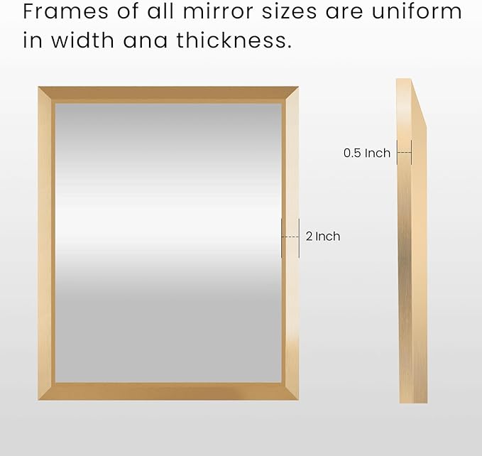 Amorho 40x32 Inch Bathroom Mirror, Wall-Mounted Mirrors Perfect - Image 5