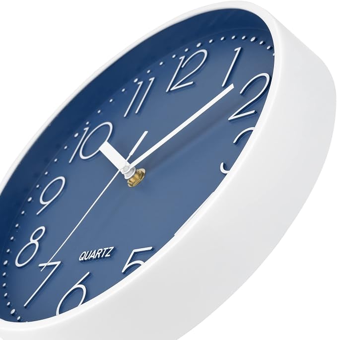 Foxtop 10 Inch Wall Clock Silent Non-Ticking Battery Operated Quartz Round - Image 6