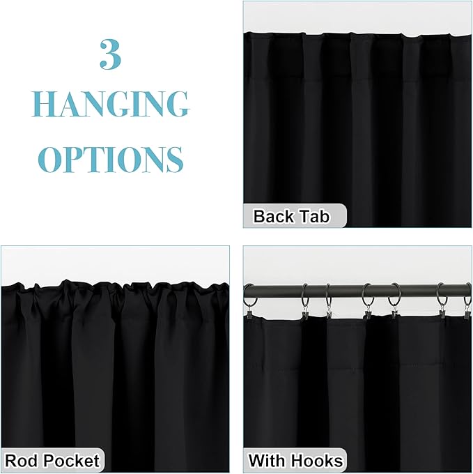 RYB HOME Blackout Curtains for Bedroom, Privacy Thermal Insulating Window - Image 2