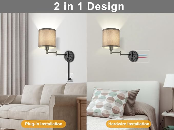 Plug in Wall Sconces with Remote Control, Dimming 10%-100% & Adjustable Colors - Image 7