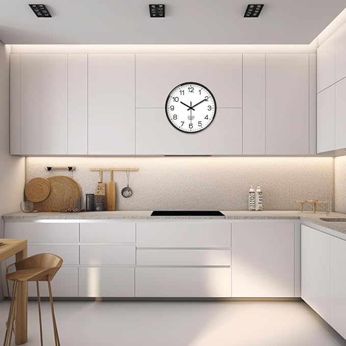 XNM Small Wall Clock Modern Wall Clocks Battery Operated 10 Inch Silent Non - Image 2
