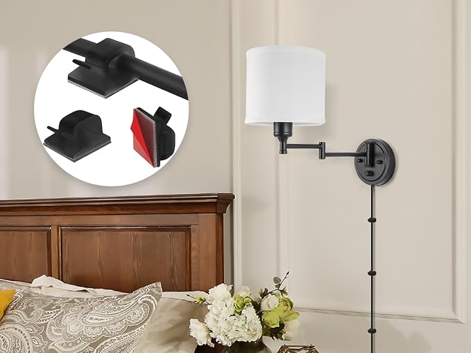 Plug in Wall Sconces with Remote Control, Dimming 10%-100% & Adjustable Colors - Image 8