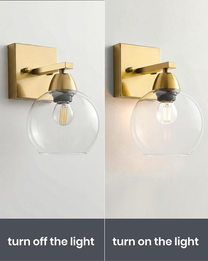 Bathroom Light Fixtures, 1-Light Matte Gold Vanity Light - Image 3