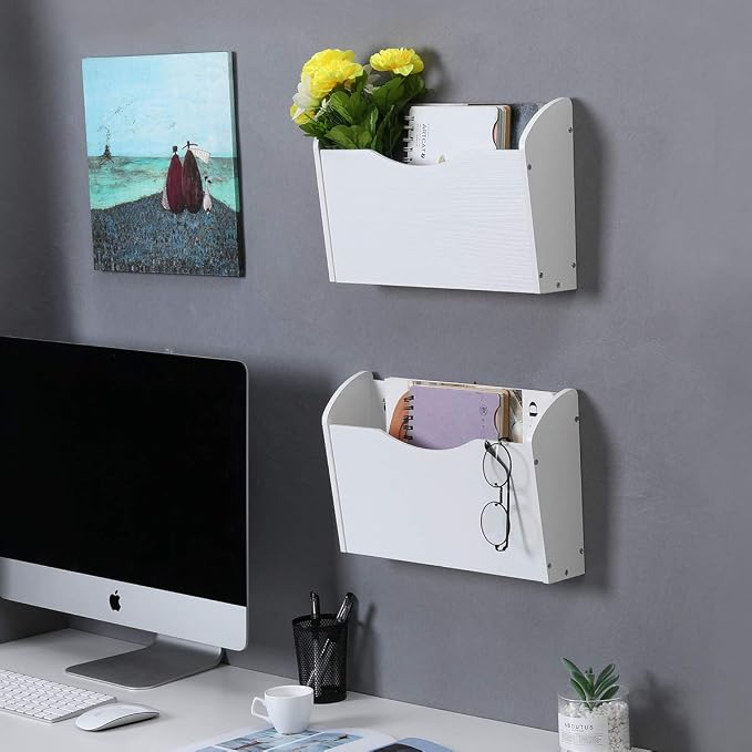 PAG Wall File Holder Wall Mounted Wood Hanging File Organizer - Image 6
