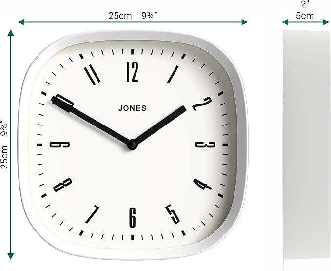 JONES CLOCKS® Marvel Wall Clock | Modern Retro Rounded Square Clock | 10 inch | - Image 4