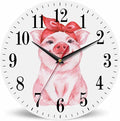 Mxocom Pink Pig Wall Clock Funny Cartoon Pig Wearing Red Bandana 10 Inch Silent by Mxocom