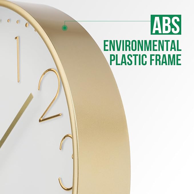Wall Clock 10 Inch Non-Ticking Silent Modern Simple Style Round Decor Clock - Image 4
