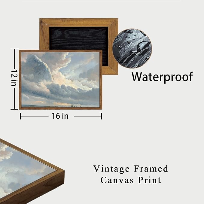 OIQArtOIQ Vintage Landscape Canvas Wall Art Framed Natural Scenery Painting - Image 5