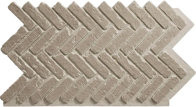 EverStone Herringbone Faux Brick Panel, 46 1/2"W x 25 1/4"H x 1"D, Antique by EkenaMillwork
