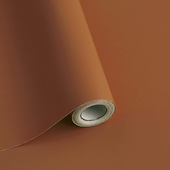 Safiyya Peel and Stick Wallpaper Dark Orange Contact Paper 118"x17.7" Solid - Image 6