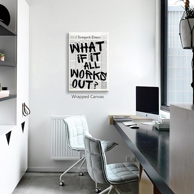 What If It All Works Out Canvas Wall Art, Positive Affirmations Wall Decor - Image 5