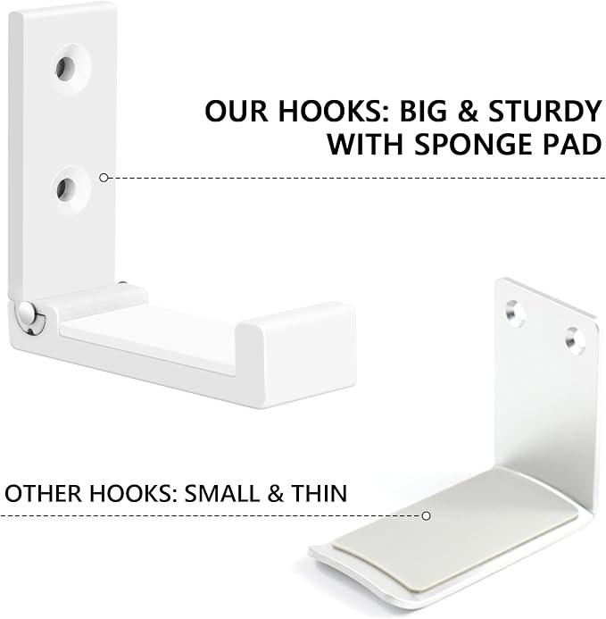 Folding Coat Hooks, Foldable Adhesive Hooks, Headphone Jacket Holder, Aluminum - Image 8
