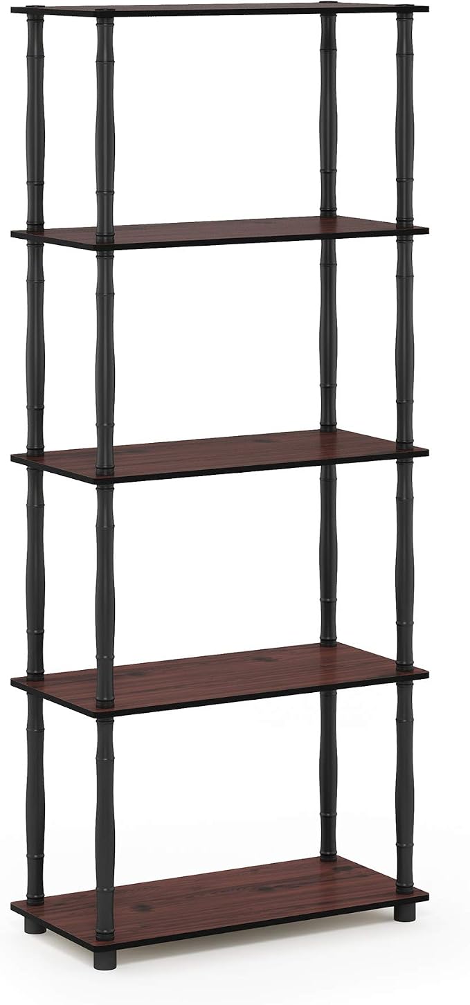 Furinno TURN-S-TUBE Storage Shelves, 5-Tier Book Shelf, Corner Shelf, Toolless - Image 5