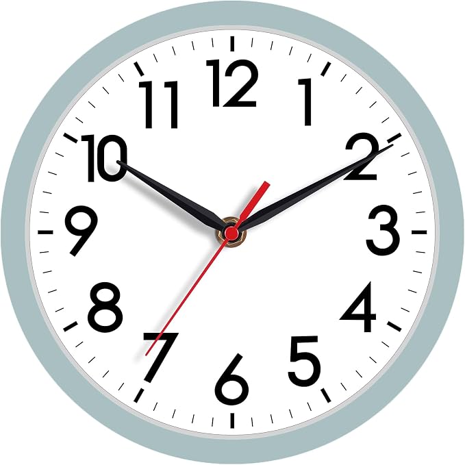 AKCISOT Wall Clock, Modern Small Wall Clocks Battery Operated 8 Inch, Silent by Akcisot