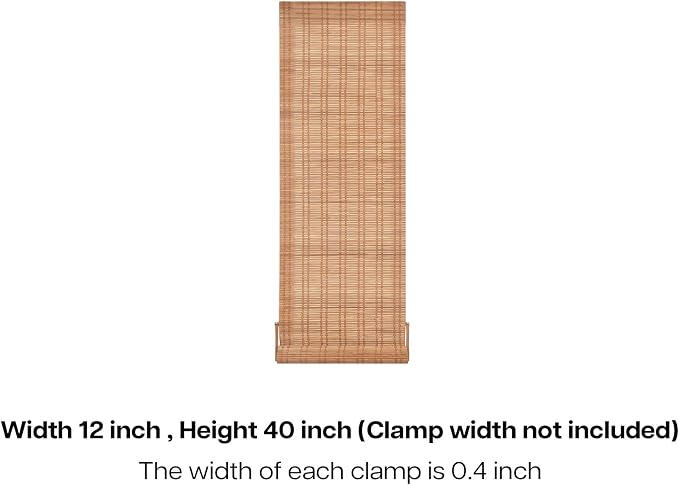 LazBlinds No Tools No Drill Bamboo Roller Shades, Cordless Bamboo Blinds - Image 7