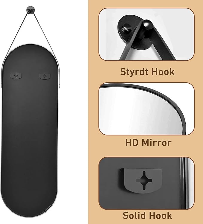 Full Length Mirror, Oval Wall Mounted Mirror - Image 5