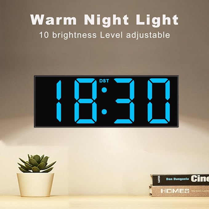 JALL 12'' Large Digital Wall Clock, Big LED Number Dispaly, Night Light - Image 4