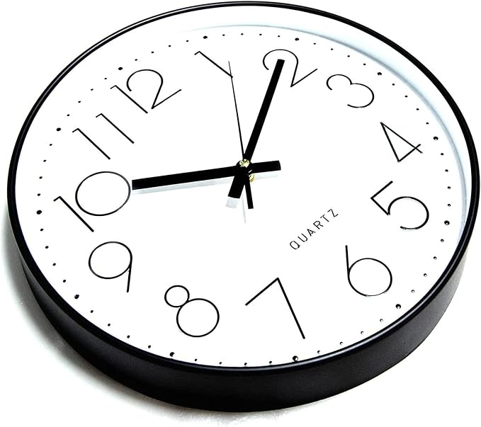 JUSTUP 8in Non-Ticking Wall Clock, Silent Battery Operated Wall Clock - Image 2