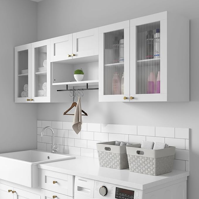 70.8"L Wall Mounted Laundry Room Cabinet Set by Kikihouse