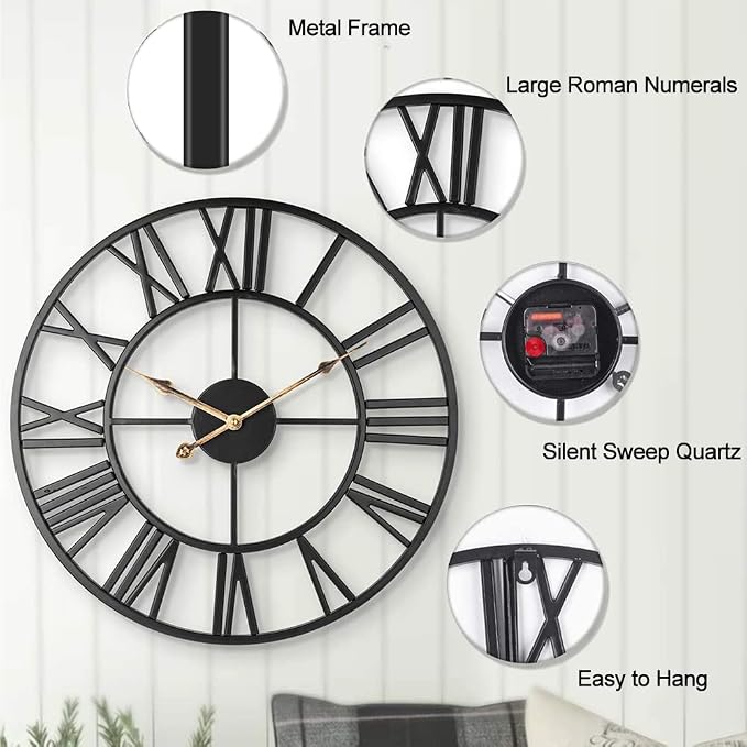 Large Industrial Wall Clock - Image 8