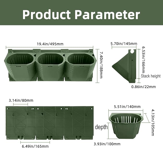 Self Watering Wall Mounted Vertical Planter, 36 Pots Wall Planter Indoor - Image 3
