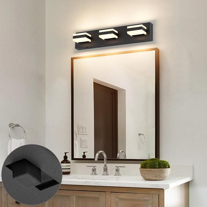 SOLFART 5 Color Temperature Adjustable Black 3 Lights Bathroom Vanity Fixtures - Image 3