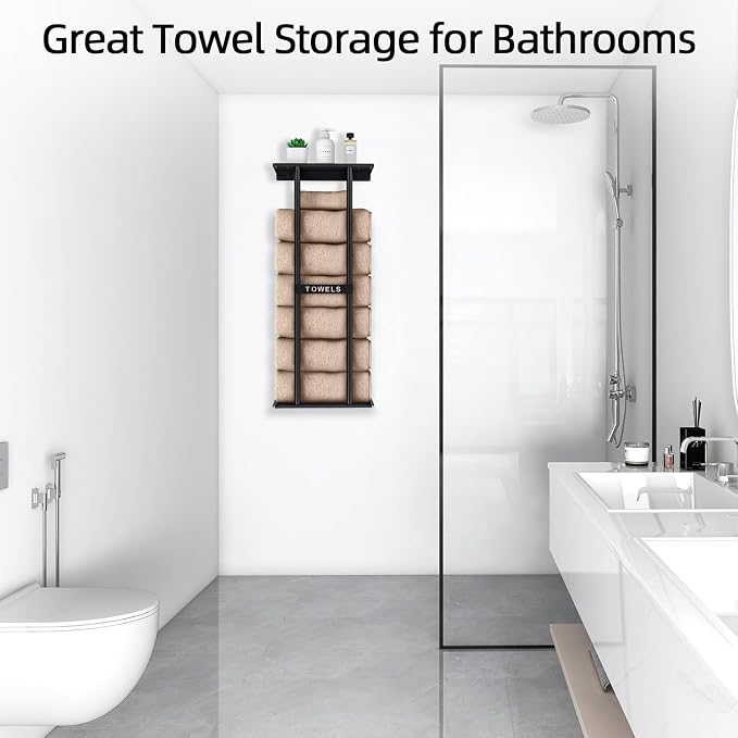 STWWO Towel Racks for Bathroom, Bathroom Towel Storage Wall Mounted 30 inch - Image 6