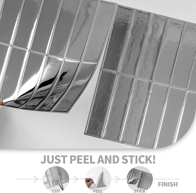 Peel and Stick Backsplash 3D Wall Tiles, Self-Adhesive, Oil Proof, Waterproof - Image 6