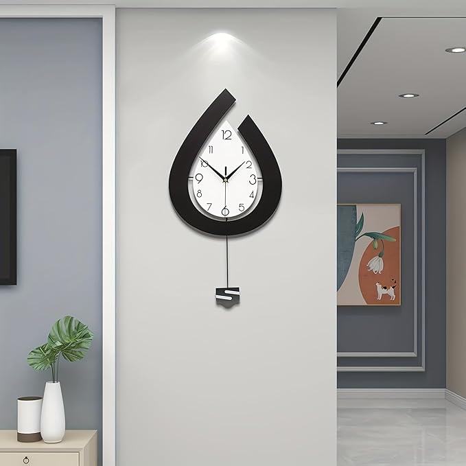 Large Wall Clock for Living Room Decor Big Pendulum Modern Wall Clock Silent by JTWALCLOCK
