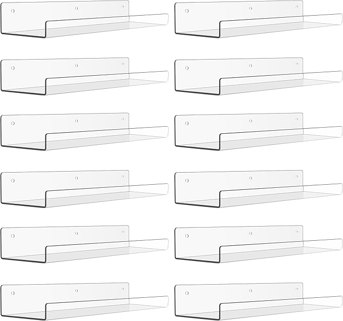 upsimples 12 Pack Acrylic Shelves Wall Organizer and Storage, Toy Cars by upsimples