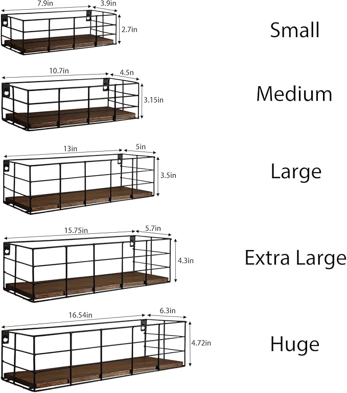 Fixwal Hanging Floating Shelves, 5 Sets of Mounted Shelves - Image 3