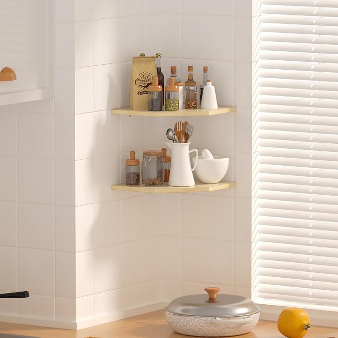 JJL Corner Shelves, 12 Inch Corner Shelf Wall Mounted - Image 2