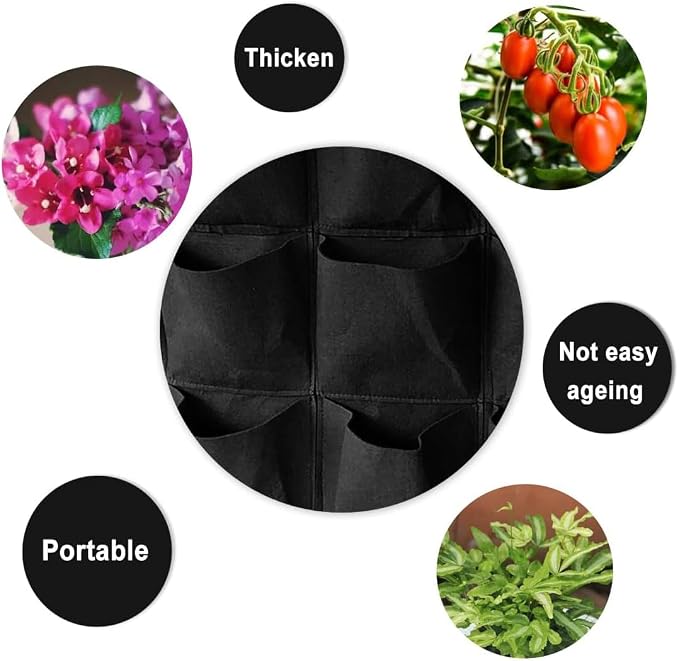 WFIST Vertical Hanging Planter Bag, Breathable Felt Wall Garden Planter - Image 3