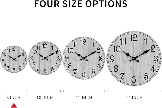 Wall Clock, Rustic Wall Clocks Battery Operated Silent Non Ticking, Country - Image 3