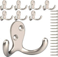 IBosins 8 Pack Heavy Duty Double Prong Coat Hooks Wall Mounted by IBosins