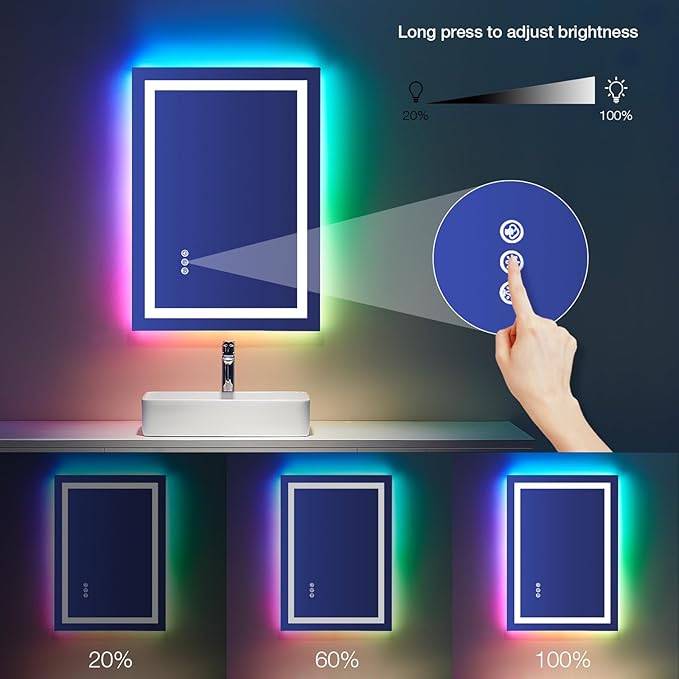 LOAAO 20"X28" LED Bathroom Mirror - Image 4