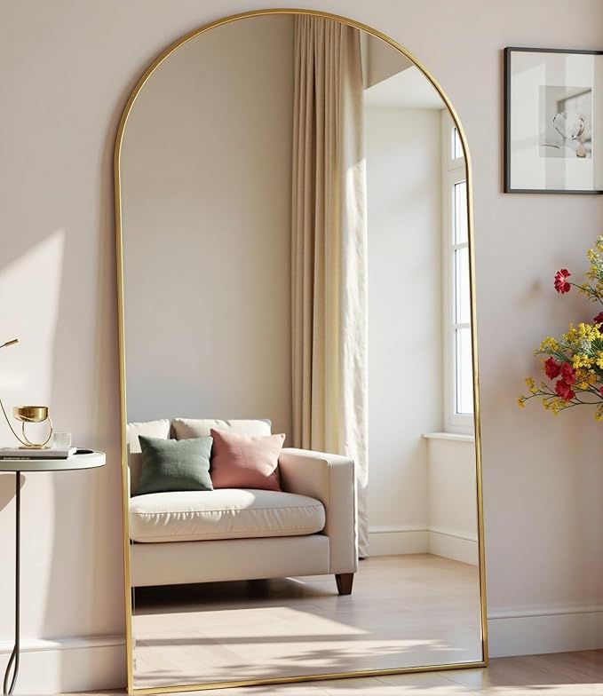Dewfig Arched Full Length Mirror, Full Body Mirror - Image 2
